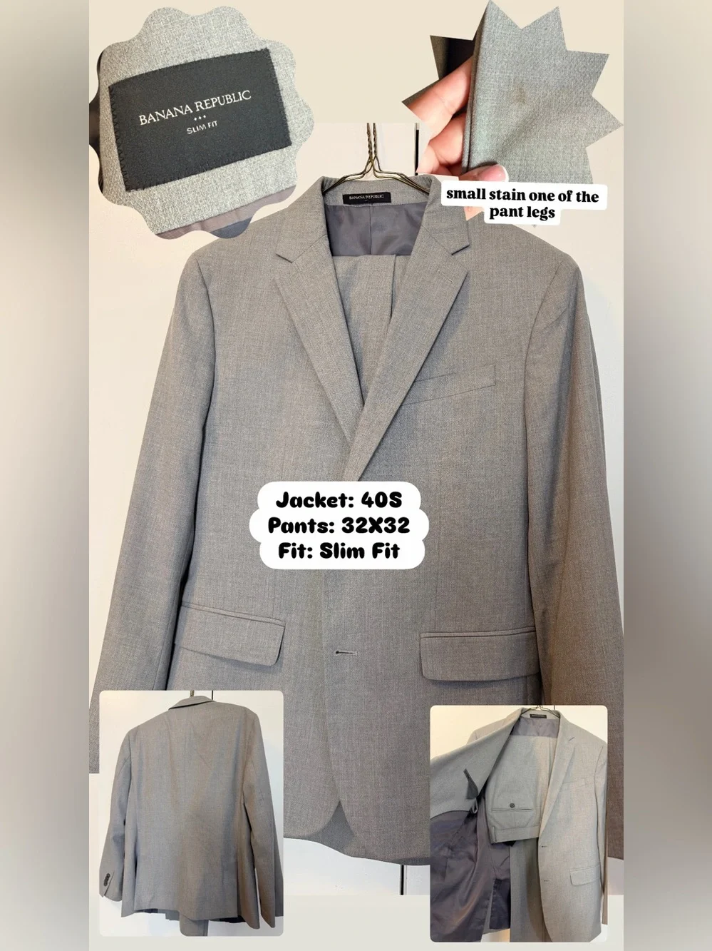 Banana Republic Men's Light Gray Suit + Pants {Slim Fit}